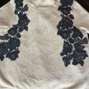 Scotch & soda lace sweatshirt, grey and blue, XL